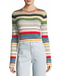 Veronica Beard Palmas Metallic Striped Sweater