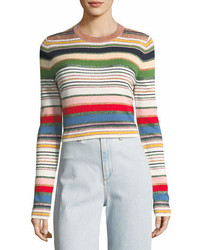 Veronica Beard Palmas Metallic Striped Sweater