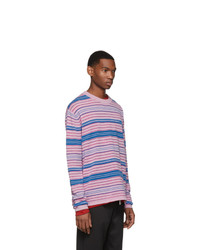 Acne Studios Pink And Blue Stripe Nimah Sweater