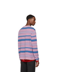 Acne Studios Pink And Blue Stripe Nimah Sweater