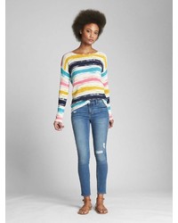 Gap Print Boatneck Pullover Sweater