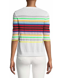 Milly Rainbow Stripe Pullover Sweater