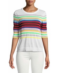 Milly Rainbow Stripe Pullover Sweater