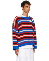 Charles Jeffrey Loverboy Red Blue Slash Sweater
