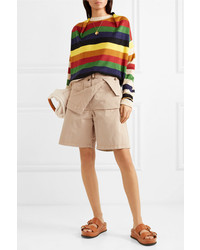 JW Anderson Ruched Striped Linen Sweater