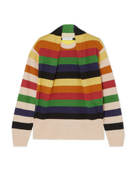 JW Anderson Ruched Striped Linen Sweater