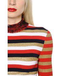 Sonia Rykiel Sequin Lurex Striped Knit Sweater