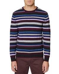 Hickey Freeman Stripe Merino Wool Cashmere Sweater