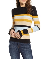 CODEXMODE Stripe Ruffle Cuff Sweater