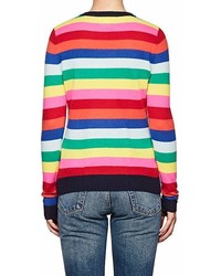 Barneys New York Striped Cashmere Crewneck Sweater