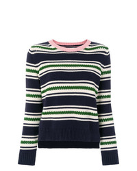 Chinti & Parker Striped Lace Stitch Sweater