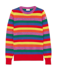 Moncler Striped Metallic Cotton Sweater