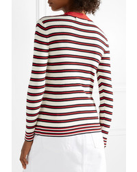 Chinti and Parker Striped Ribbed Cotton Sweater