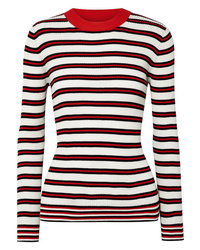Chinti and Parker Striped Ribbed Cotton Sweater
