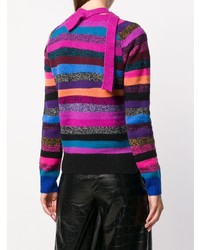 Marc Jacobs Striped Tie Neck Cashmere Sweater