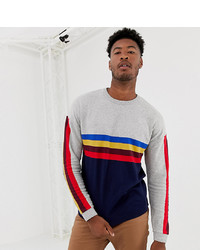 ASOS DESIGN Tall Jumper With Chest And Sleeve Stripes