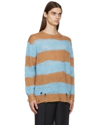 Acne Studios Tan Blue Kalia Block Stripe Sweater