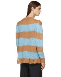 Acne Studios Tan Blue Kalia Block Stripe Sweater