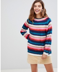 Willow and Paige Willow Paige Fluffy Knit Jumper In Stripe