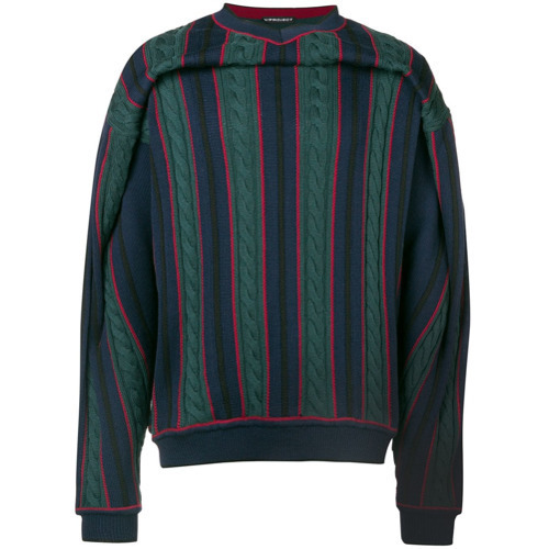 Y/Project Y Project Striped Cable Knit Jumper, $508 | farfetch.com