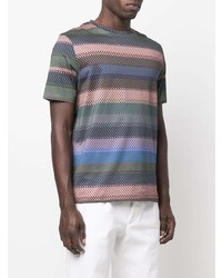 Paul Smith Check Print Striped T Shirt