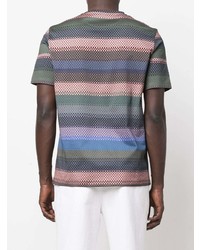 Paul Smith Check Print Striped T Shirt