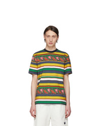 Noah NYC Multicolor Floral Stripe T Shirt