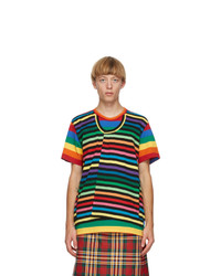 Comme Des Garcons Homme Plus Multicolor Horizontal Stripe T Shirt