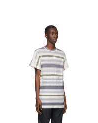 Jil Sander Multicolor Striped Mesh T Shirt