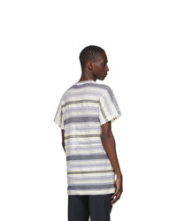 Jil Sander Multicolor Striped Mesh T Shirt
