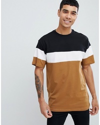 New Look Oversized Colour Block T Shirt In Tan