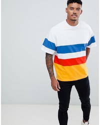 ASOS DESIGN Oversized T Shirt With Bright Colour Block In White