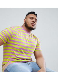 ASOS DESIGN Plus Relaxed T Shirt With Bright Stripe