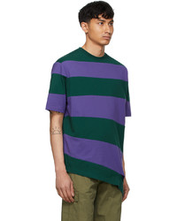 McQ Purple Green Warped T Shirt
