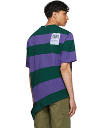 McQ Purple Green Warped T Shirt
