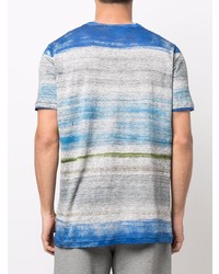 Avant Toi Striped Print Linen T Shirt