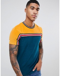 ASOS DESIGN T Shirt In Towelling With Contrast Yoke And Taping