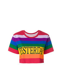 Multi colored Horizontal Striped Cropped Top