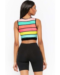 Forever 21 Multicolor Striped Cropped Tank Top