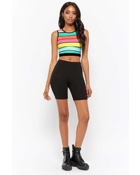 Forever 21 Multicolor Striped Cropped Tank Top