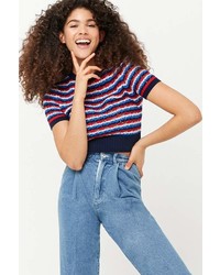 Forever 21 Striped Open Knit Top