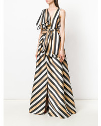 Sachin + Babi Sachin Babi Striped Asymmetric Gown