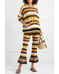 Loewe Paulas Ibiza Hooded Striped Knitted Sweater