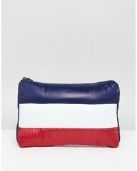 Multi colored Horizontal Striped Leather Clutch
