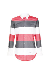 Thom Browne Classic Long Sleeve Oxford Shirt In Rugby Stripe