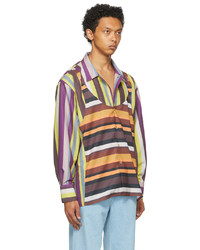 Phlemuns Multicolor Striped Slip Up Shirt