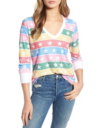 Multi colored Horizontal Striped Long Sleeve T-shirt