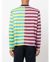 Sunnei Colour Block Striped Long Sleeve T Shirt