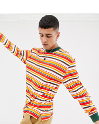 Collusion Long Sleeve Striped T Shirt With Contrast Ringer