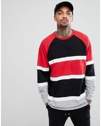 ASOS DESIGN Longline Oversized Long Sleeve T Shirt With Bright Colour Block